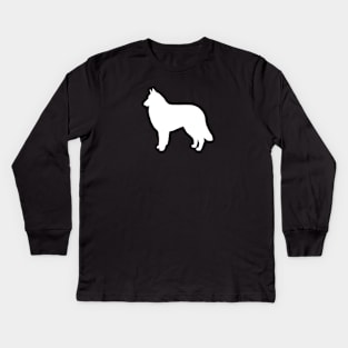 Belgian Tervuren Dog Breed Silhouette Kids Long Sleeve T-Shirt